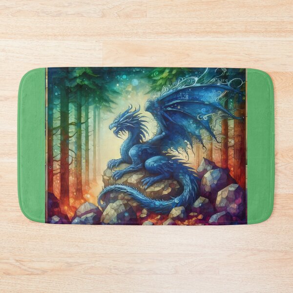 Item preview, Majestic Blue Dragon in the Forest designed and sold by CattyCornerPOD.