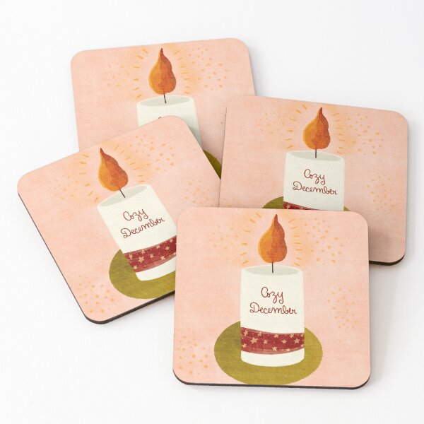 Item preview, Watercolor Cozy December Candle Stars  designed and sold by bypiupiu.