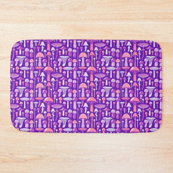 Item preview, Chic & Shroomy Fashion:  Multicolored Mushroom Pattern on Violet Background designed and sold by IraNiva.