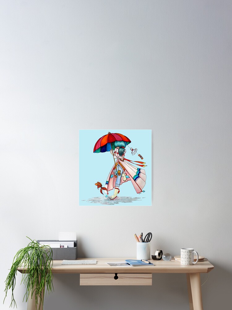 Thumbnail 1 of 3, Poster, Umbrella Girl designed and sold by studinano.