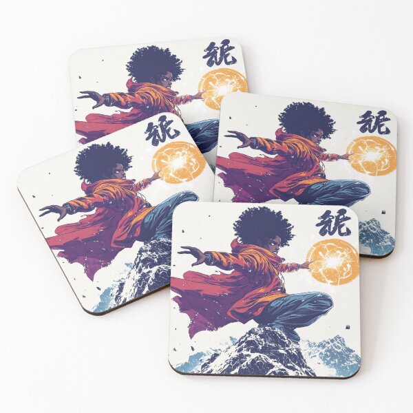 Item preview, African American Witch Casting a Fiery Spell 魔法の戦士 designed and sold by PrintsByFrank.