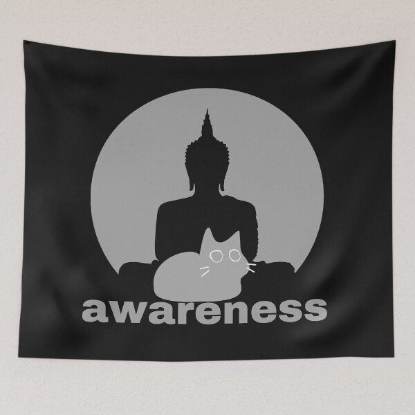 Item preview, Meditation-awareness-cat purring is high vibrations designed and sold by Betinka.