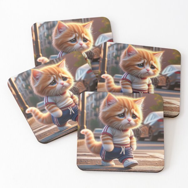 Item preview, Ginger Tabby Cat Practicing Judo Throw on a Stuffed Animal Opponent in a Dynamic Action Shot designed and sold by AlwaysHome.