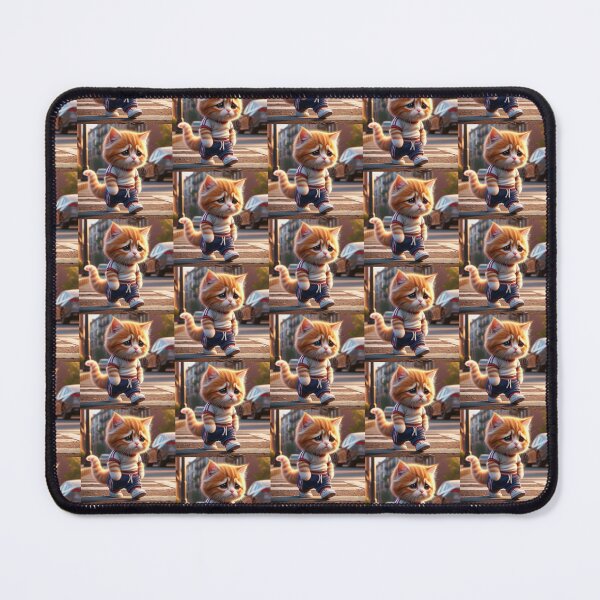 Item preview, Ginger Tabby Cat Practicing Judo Throw on a Stuffed Animal Opponent in a Dynamic Action Shot designed and sold by AlwaysHome.