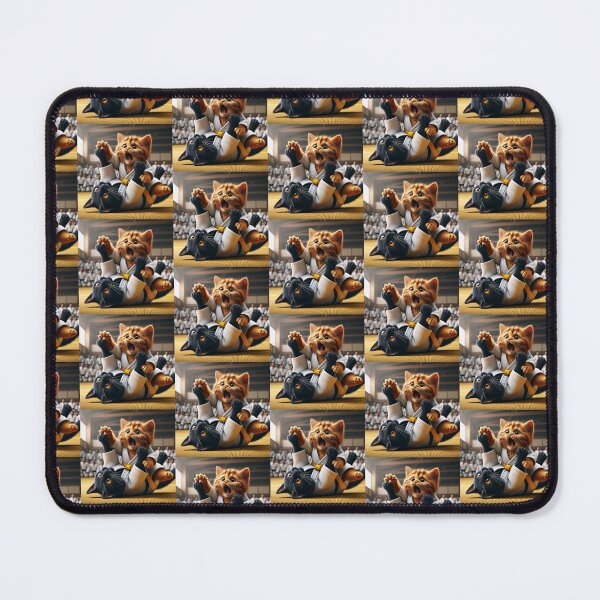 Item preview, Funny Ginger Cat in Judo Clothes Mid-Air Performing a High Kick designed and sold by AlwaysHome.