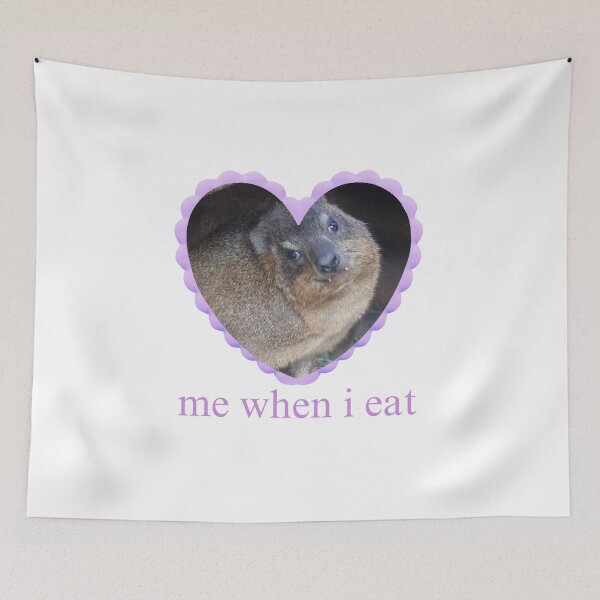 Item preview, Rock Hyrax Awawa Purple Love Heart - Me When I Eat  designed and sold by matchakpop.
