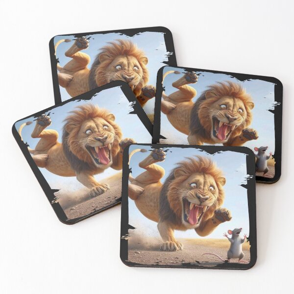 Item preview, Frenzied Lion Attacking a Mouse - Wild Animal Art designed and sold by Hungry-Murphy.