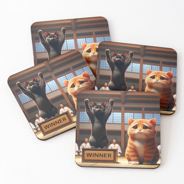 Item preview, Ginger Cat in Judo Clothes Stretching on a Tatami Mat Before Practice designed and sold by AlwaysHome.
