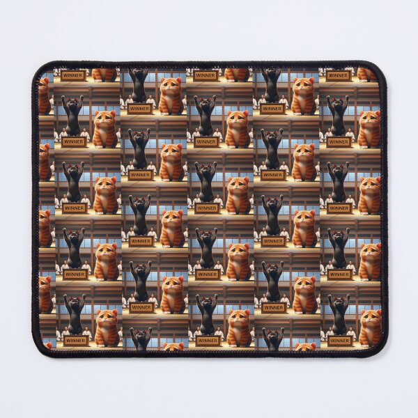 Item preview, Ginger Cat in Judo Clothes Stretching on a Tatami Mat Before Practice designed and sold by AlwaysHome.