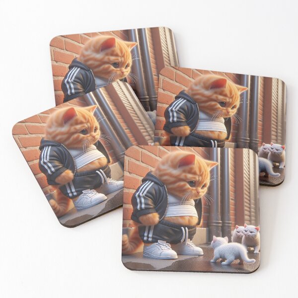 Item preview, Playful Ginger Cat Wearing Judo Clothes Holding a Miniature Black Belt in a Bright Studio designed and sold by AlwaysHome.