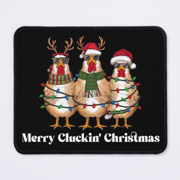 Item preview, Funny Merry Clucking Christmas Chickens designed and sold by darkskydelights.