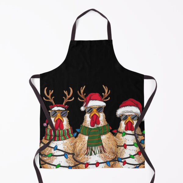 Item preview, Funny Merry Clucking Christmas Chickens designed and sold by darkskydelights.