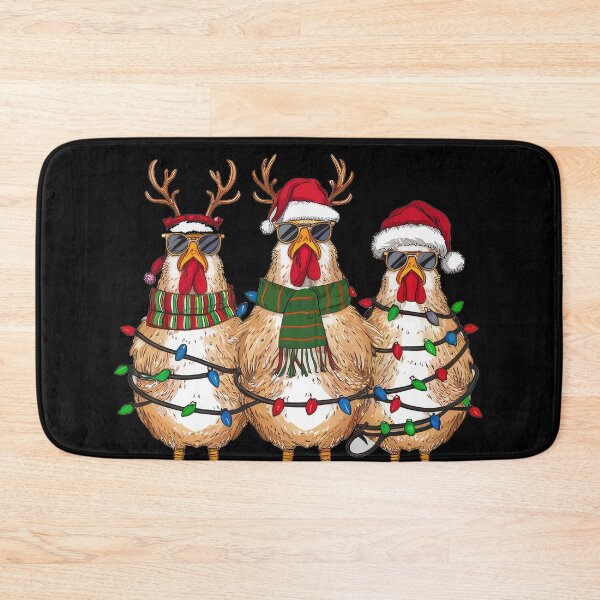 Item preview, Funny Merry Clucking Christmas Chickens designed and sold by darkskydelights.