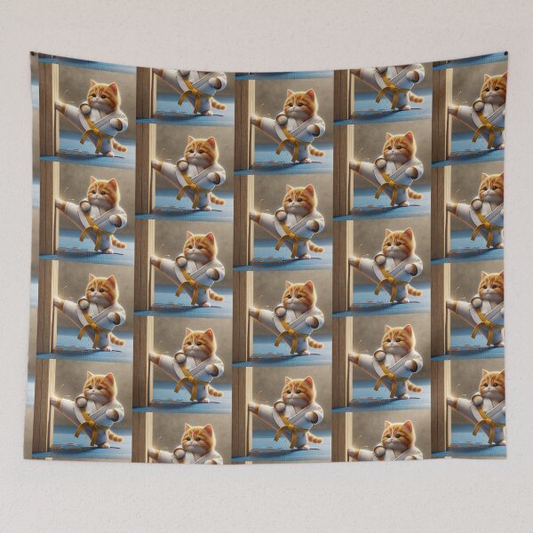 Item preview, Martial Arts Ginger Cat in Judo Gi Bowing Respectfully in a Traditional Dojo designed and sold by AlwaysHome.