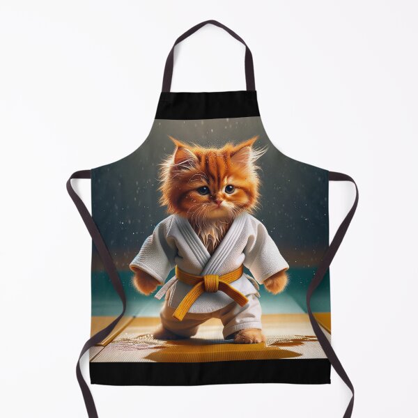 Item preview, Ginger Tabby Cat Practicing Judo Throw on a Stuffed Animal Opponent in a Dynamic Action Shot designed and sold by AlwaysHome.