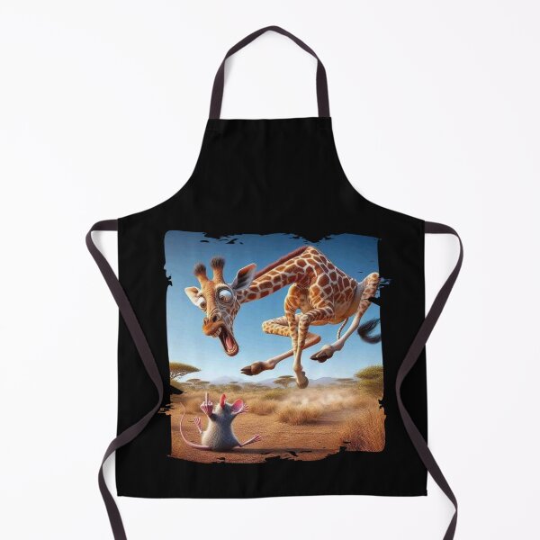 Artikelvorschau, Entspannte Maus und panische Giraffe – Lustige Tierszene entworfen und verkauft von Hungry-Murphy.