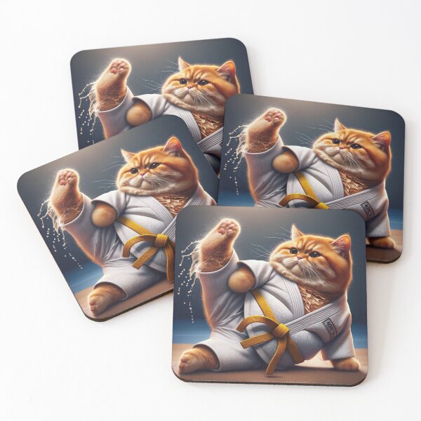 Item preview, Ginger Cat in Judo Clothes Holding a Gold Medal with a Playful Expression designed and sold by AlwaysHome.