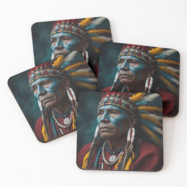 Item preview, Spirit Caller Lakota Shaman Portrait designed and sold by Rothnaric.