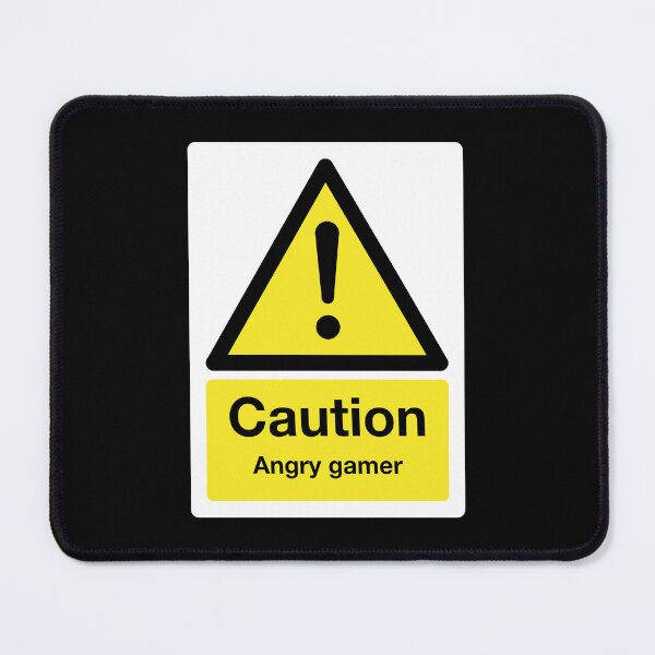 Item preview, Caution: Angry Gamer Sign (on black) designed and sold by STUDIO-72.