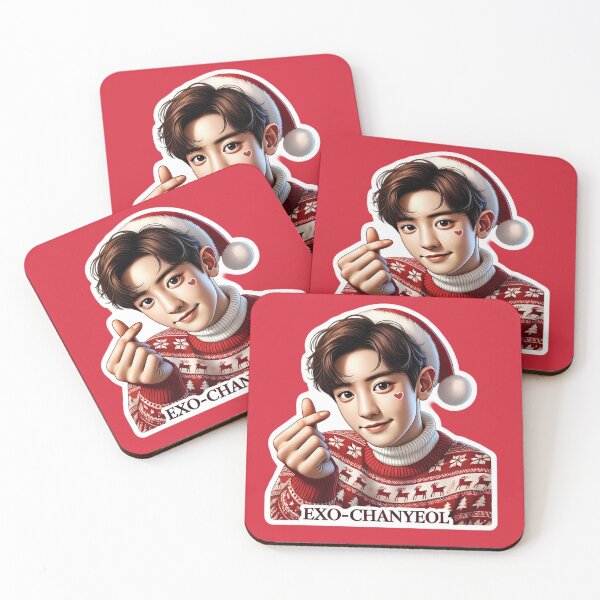 Item preview, Chanyeol Christmas Sticker | Festive EXO K-Pop Holiday Art designed and sold by DEEPDesignsART.