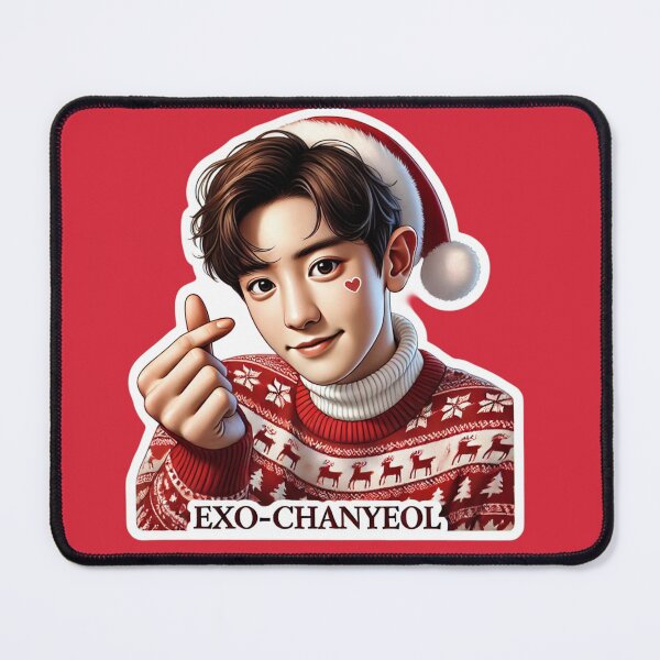 Item preview, Chanyeol Christmas Sticker | Festive EXO K-Pop Holiday Art designed and sold by DEEPDesignsART.