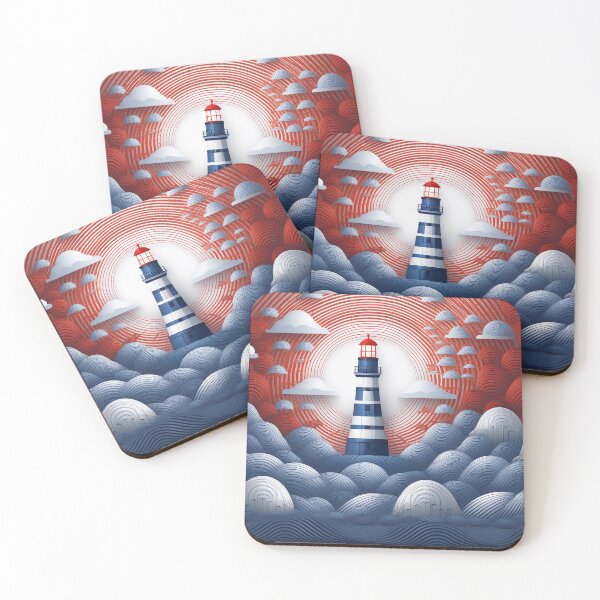 Item preview, Lighthouse in a sea of waves. Conceptual design. Minimalism designed and sold by AtelierDigital.