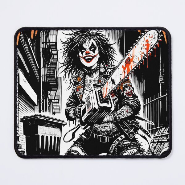 Item preview, Clown Chainsaw T-Shirt - Horror Punk, Gothic Fashion, Creepy Clown Art, Bloody Chainsaw, Alternative Style, Halloween Comic Style Tee Shirt designed and sold by CM2P.
