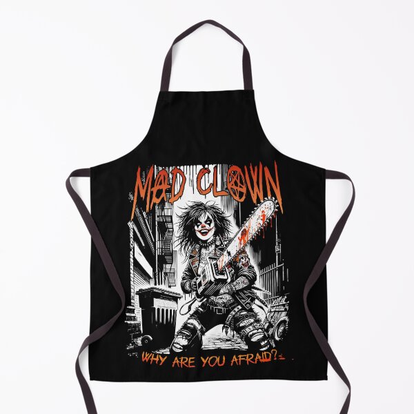 Aperçu de l'œuvre T-shirt Clown Chainsaw - T-shirt d'horreur punk, mode gothique, art clownesque effrayant, tronçonneuse sanglante, style alternatif, style bande dessinée d'Halloween créée et vendue par CM2P.