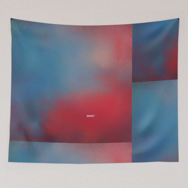 Item preview, Red Distressed Background Washed in Light Steel Blue - dePace' designed and sold by mrpropcake.