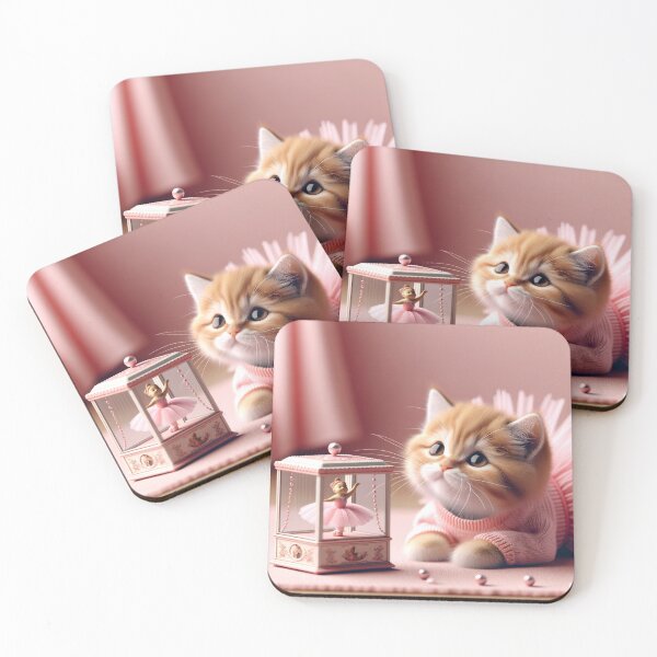 Item preview, Cute Ginger Cat in a Pink Ballet Tutu Sitting Gracefully on a Wooden Dance Floor designed and sold by AlwaysHome.