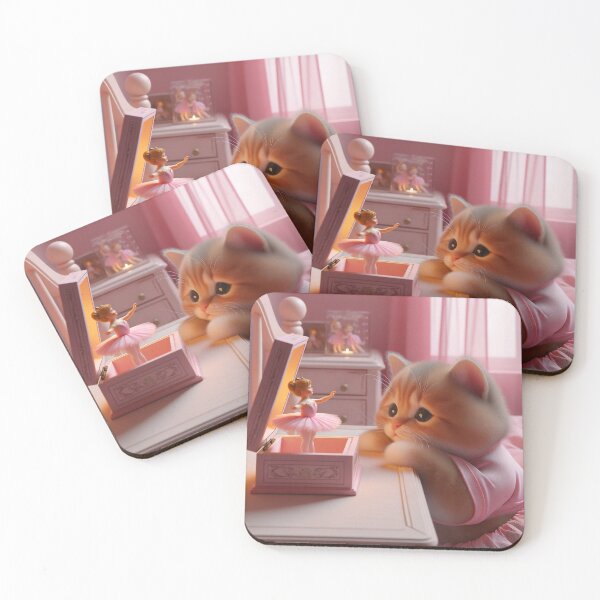 Item preview, Ginger Cat Wearing a Pink Tutu Practicing Ballet Stretches in a Bright Studio designed and sold by AlwaysHome.