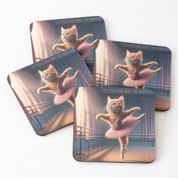 Item preview, Playful Ginger Cat in a Pink Tutu Holding Ballet Slippers in a Cozy Room designed and sold by AlwaysHome.