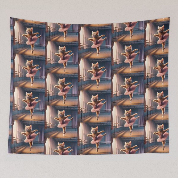 Item preview, Playful Ginger Cat in a Pink Tutu Holding Ballet Slippers in a Cozy Room designed and sold by AlwaysHome.