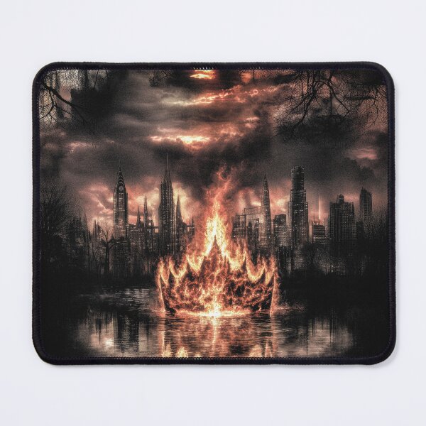 Item preview, Burning crown on the lake metal t-shirt designed and sold by SvarunPogani.