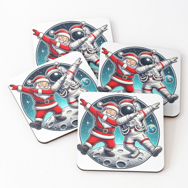 Item preview, Santa Claus Astronaut Cosmonaut Spaceman Dancing Dab With Hat - Festive Lunar Planet Humorous Design designed and sold by Creavibestudio.