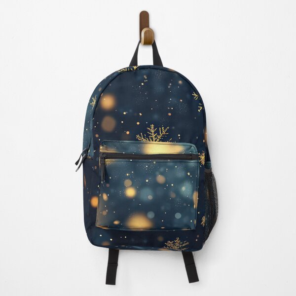 Item preview, Golden snowflakes and glowing bokeh lights floating against a dark, designed and sold by MystiS.
