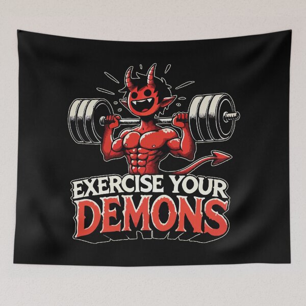 Item preview, Exercise Your Demons Funny designed and sold by TomFrontierArt.