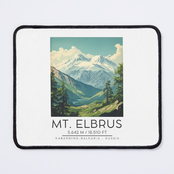 Item preview, A Vintage Illustration of Mount Elbrus - Russia designed and sold by GoodOldVintage.