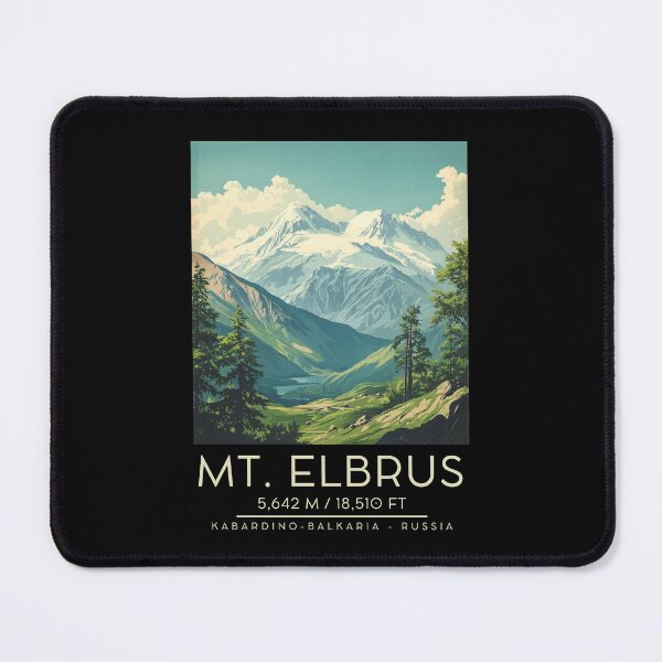Item preview, A Vintage Illustration of Mount Elbrus - Russia designed and sold by GoodOldVintage.