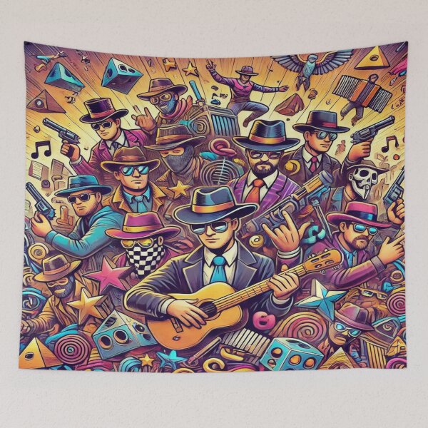 Item preview, Funky Space Cowboy Pyramid Party – Perfect Holiday Gift,Cadeau de vacances, Regalo de vacaciones, Festtagsgeschenk designed and sold by Imaginarium of Chaos falcon88 .