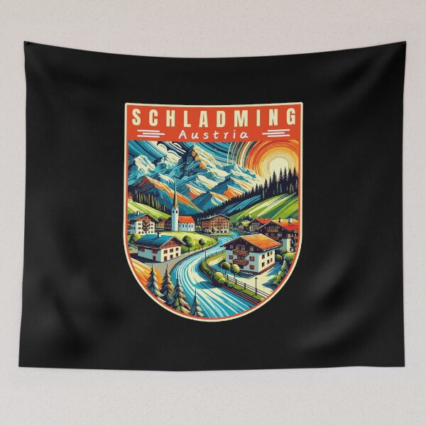 Item preview, Schladming in Austria (Styria) Vintage Vector Art Travel Badge designed and sold by MaateoDesign.