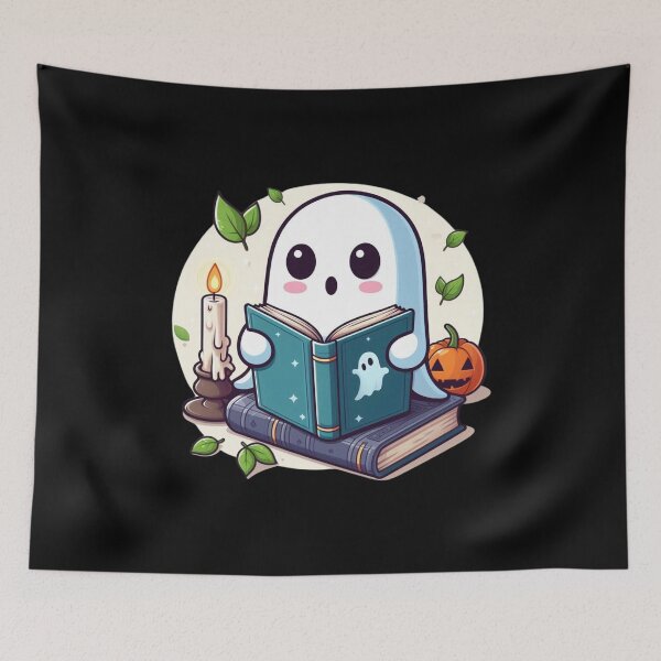 Item preview, Cute little ghost reading book designed and sold by Mateusz Majcherek.