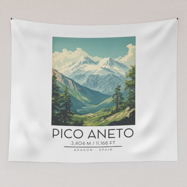 Item preview, A Vintage Illustration of Pico Aneto - Spain  designed and sold by GoodOldVintage.