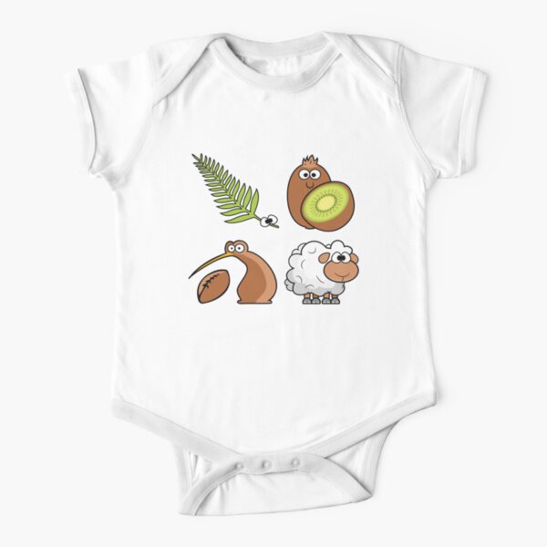 New Zealand Cartoon Figures Short Sleeve Baby One-Piece