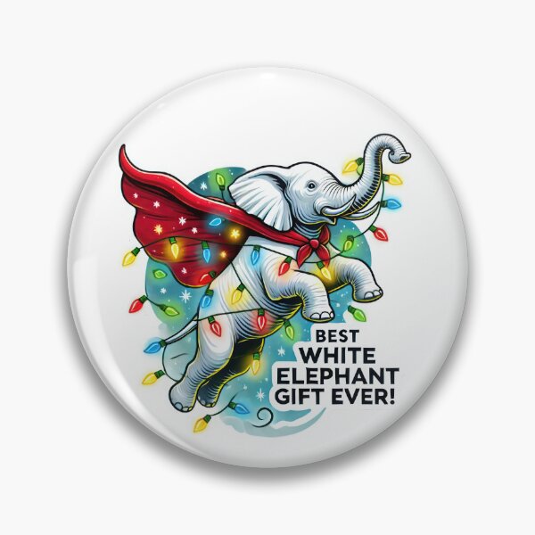 Item preview, White Elephant Joke Gift - Flying Christmas Elephant designed and sold by SamSupershirt.