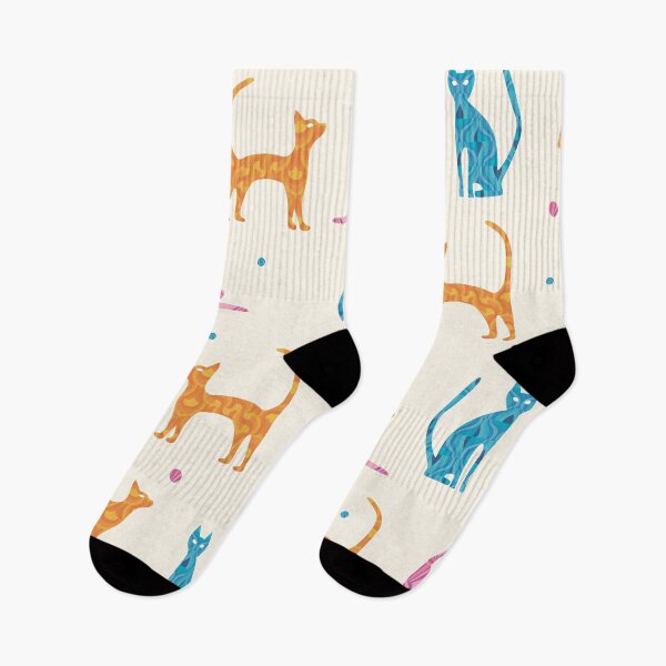 Item preview, Colorful modern pattern of cute cats wearing geometric pattern coats designed and sold by CiniArt.
