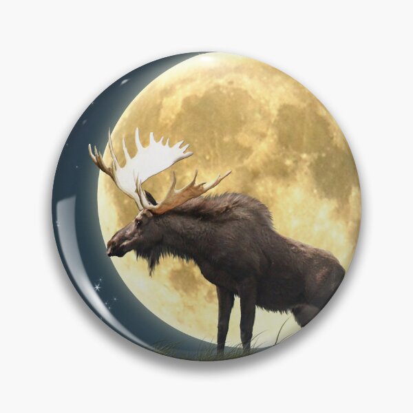 Item preview, Bull Moose and Full Moon Wildlife Art designed and sold by Skye Ryan-Evans.