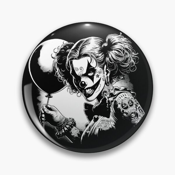 Artikelvorschau, Horror Clown T-Shirt Gruseliges finsteres Design Tätowierter böser Clown Grafik T-Shirt Vintage Halloween Gruselige Zirkuskunst Dunkles Karnevalsgeschenk entworfen und verkauft von CM2P.