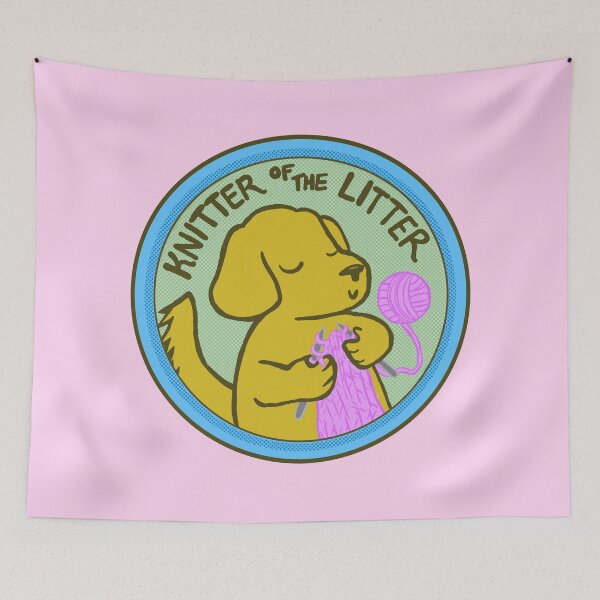 Item preview, Knitting dog (knitter of the litter) designed and sold by oscillatingsine.