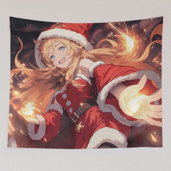 Item preview, Christmas Fire Magic Anime Girl designed and sold by bubblegoth.